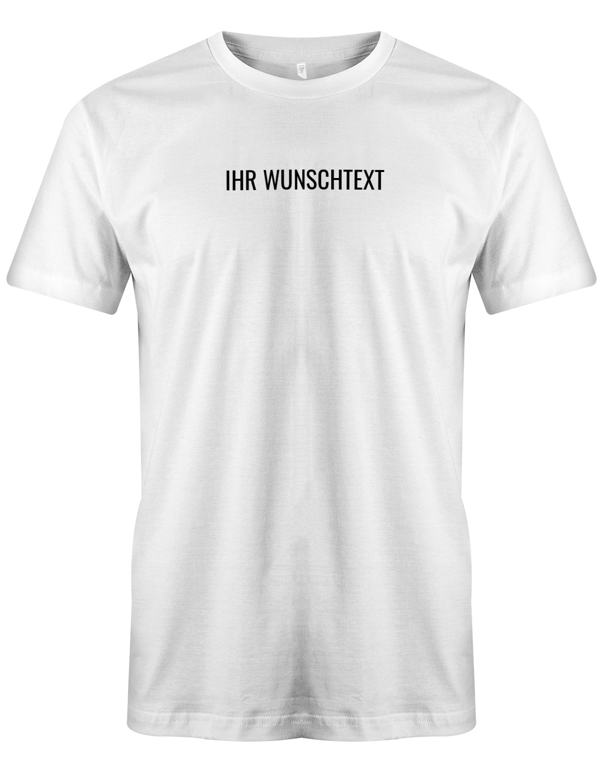 Männer Tshirt mit Wunschtext. Minimalistisches Design. Weiss