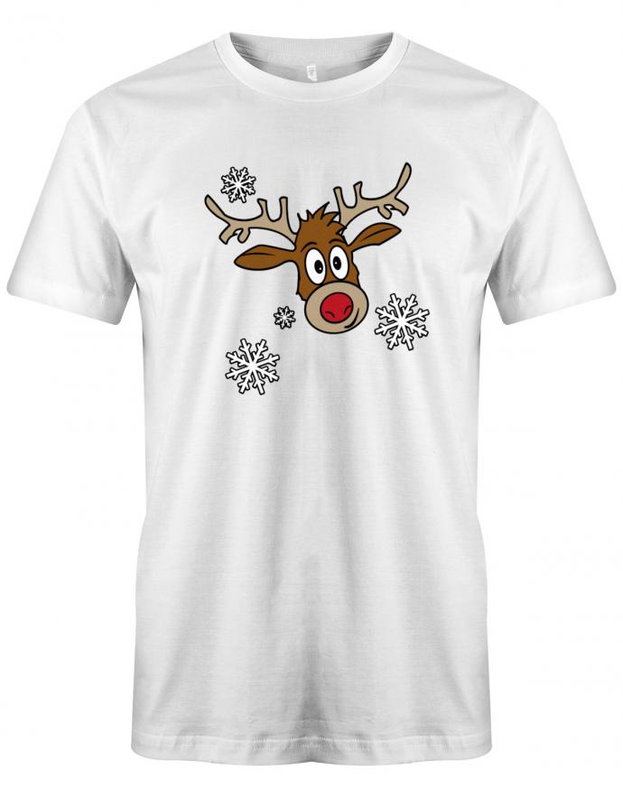 Rudolf - Schneeflocken - T-Shirt - myShirtStore Herren – Weihnachten