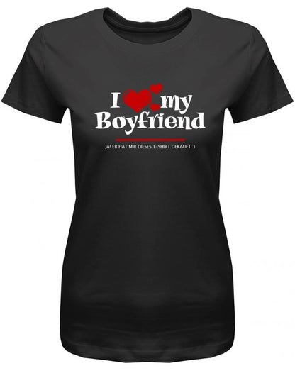 I Love my Boyfriend 3 Herzchen - Valentinstag - Damen T-Shirt