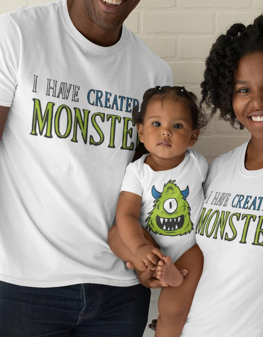 I have created a Monster - Monster - Partnerlook - Papa T-Shirt - Baby Body - Set
