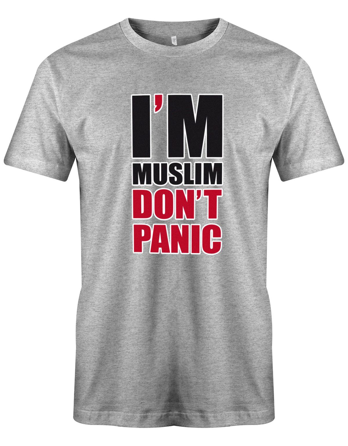 I´m muslim don´t panic - Herren T-Shirt Grau