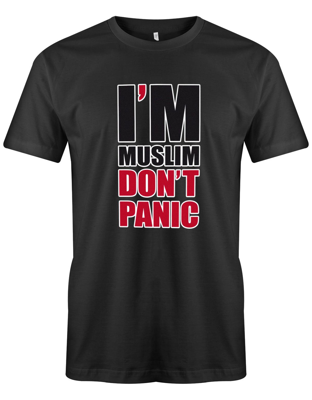 I´m muslim don´t panic - Herren T-Shirt Schwarz