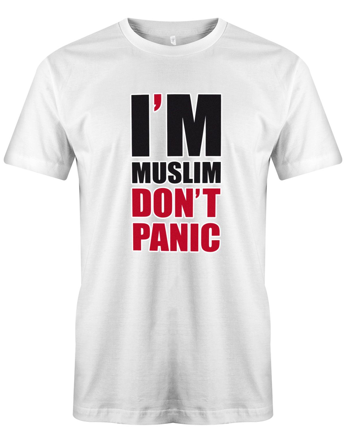 I´m muslim don´t panic - Herren T-Shirt weiss