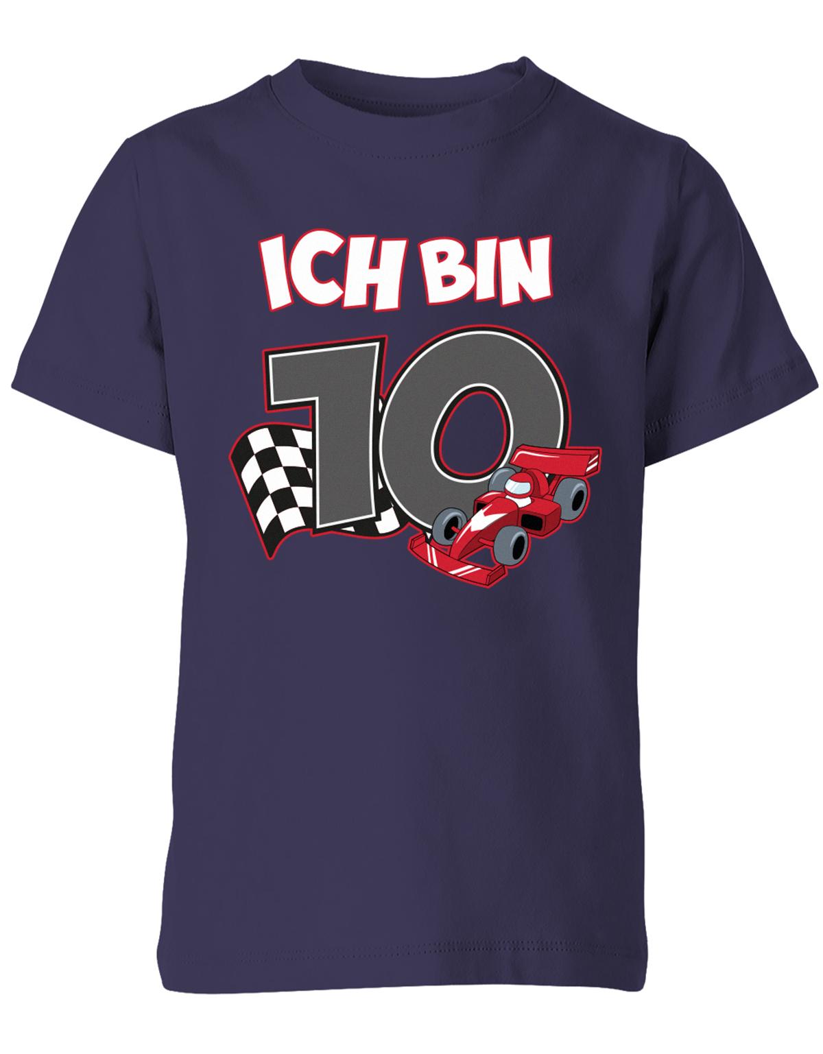 ich-bin-10-autorennen-rennwagen-geburtstag-rennfahrer-kinder-shirt-navy