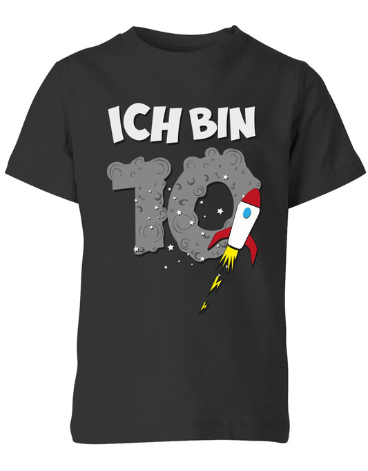 ich-bin-10-weltraum-rakete-planet-geburtstag-kinder-shirt-schwarz