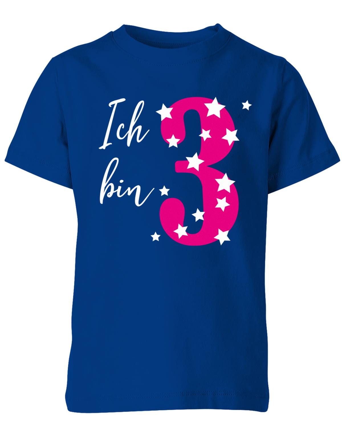 ich-bin-3-sterne-sternchen-geburtstag-kinder-shirt-royalblau