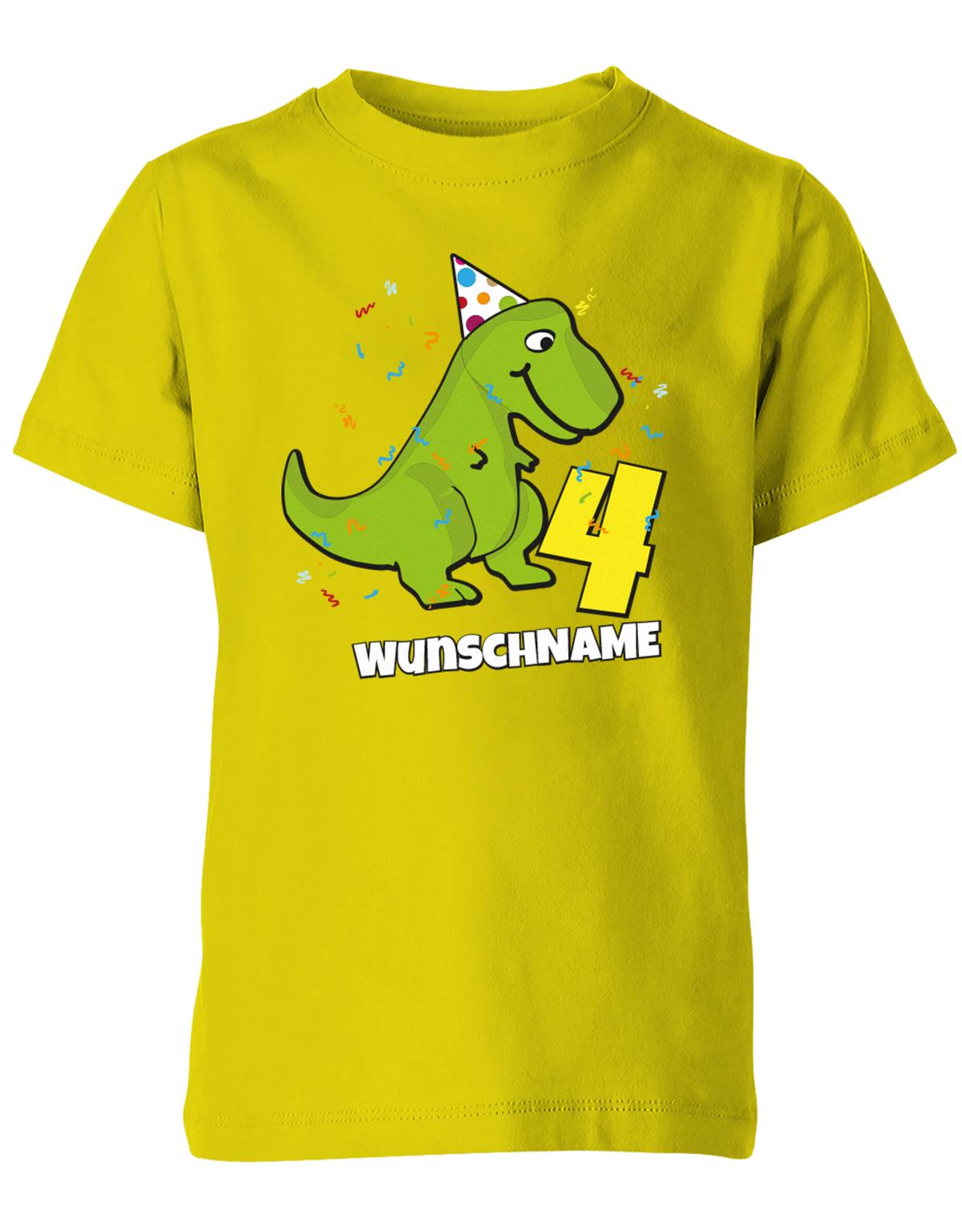 ich-bin-4-Dinosaurier-t-rex-wunschname-geburtstag-kinder-shirt-gelb