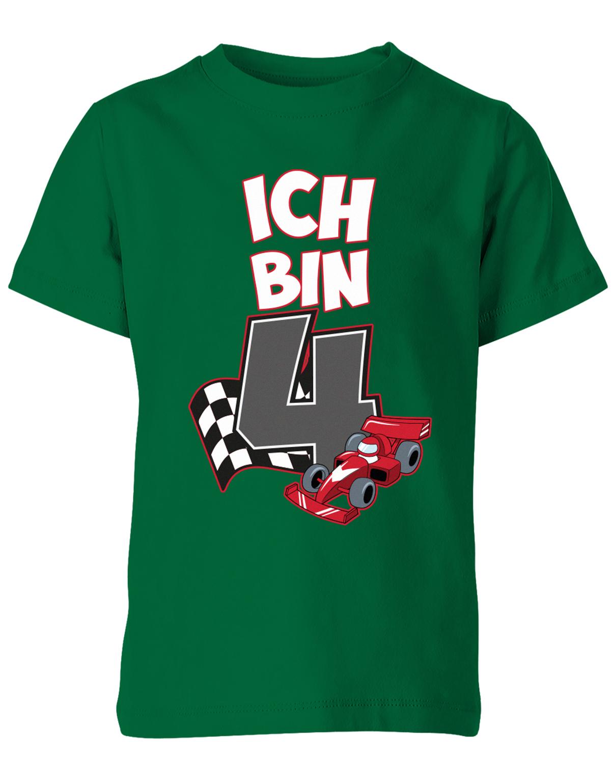 ich-bin-4-autorennen-rennwagen-geburtstag-rennfahrer-kinder-shirt-gruen