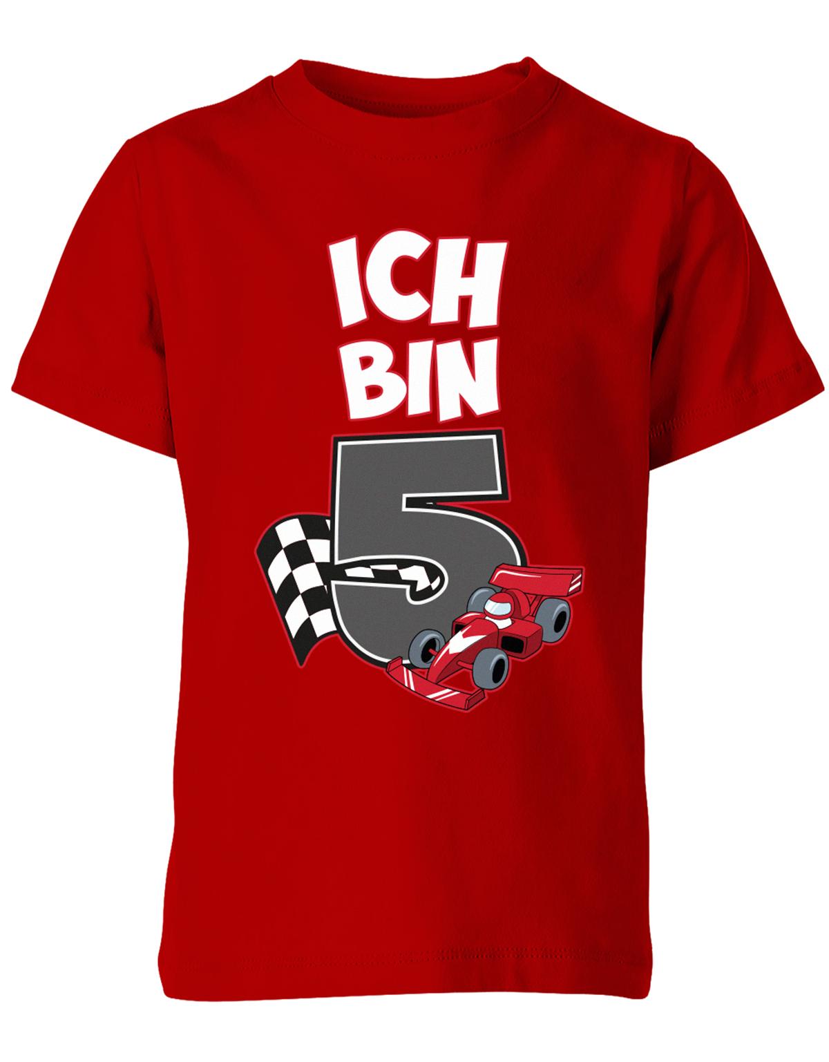 ich-bin-5-autorennen-rennwagen-geburtstag-rennfahrer-kinder-shirt-rot