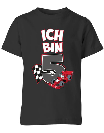 ich-bin-5-autorennen-rennwagen-geburtstag-rennfahrer-kinder-shirt-schwarz