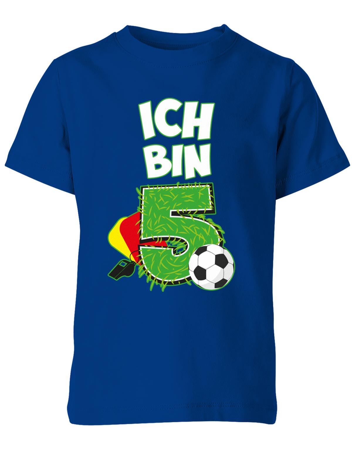 ich-bin-5-fussball-rote-gelbe-karte-geburtstag-fussballer-shirt-kinder-shirt-royalblau