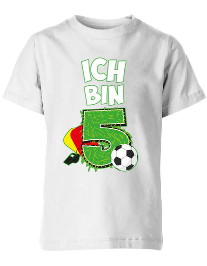 ich-bin-5-fussball-rote-gelbe-karte-geburtstag-fussballer-shirt-kinder-shirt-weiss