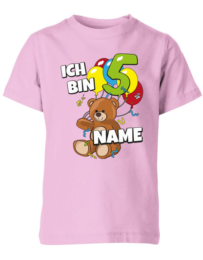 ich-bin-5-teddy-luftballons-kinder-shirt-rosa