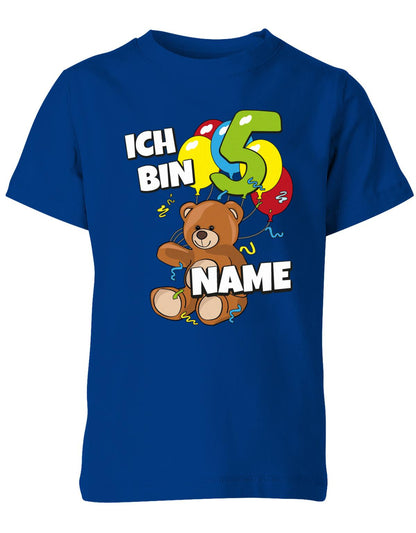 ich-bin-5-teddy-luftballons-kinder-shirt-royalblau