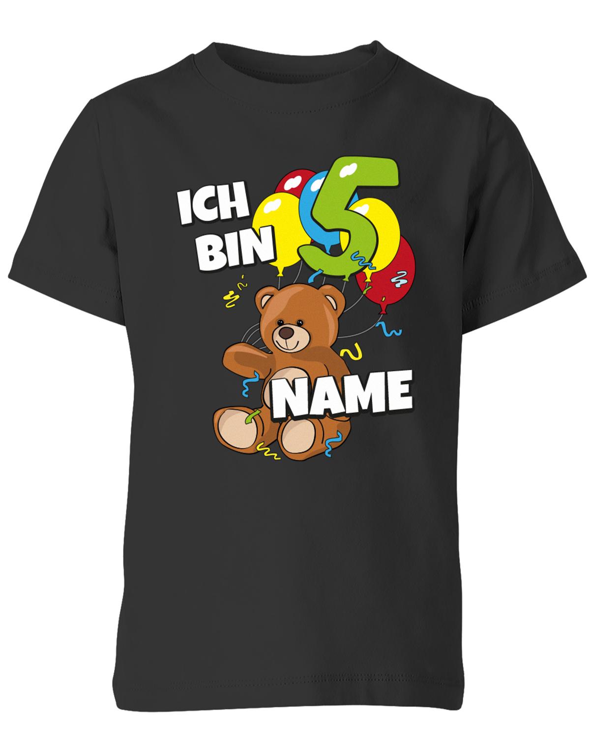 ich-bin-5-teddy-luftballons-kinder-shirt-schwarz