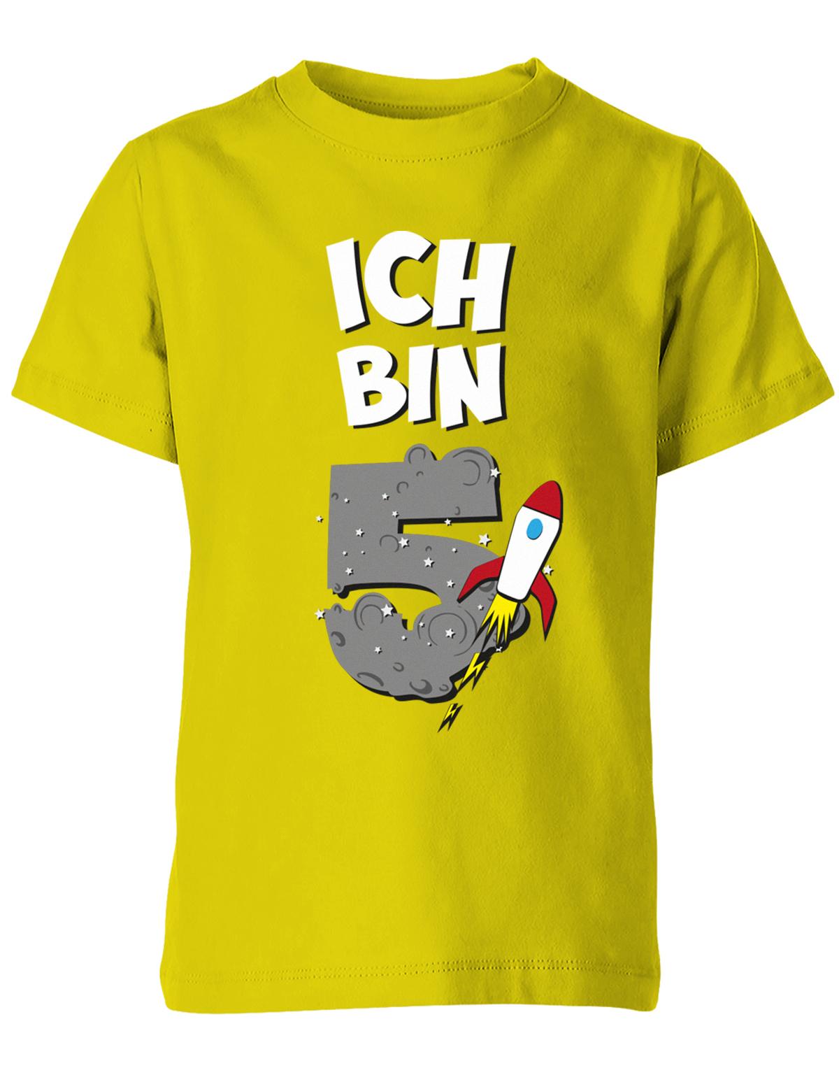 ich-bin-5-weltraum-rakete-planet-geburtstag-kinder-shirt-gelb