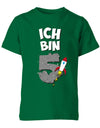 ich-bin-5-weltraum-rakete-planet-geburtstag-kinder-shirt-gruen