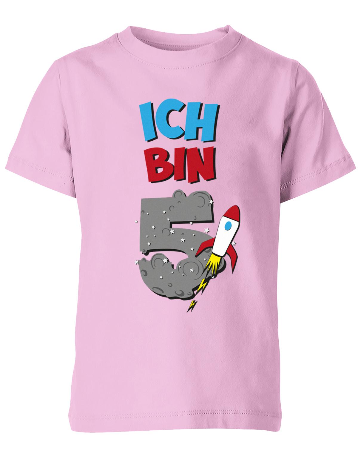 ich-bin-5-weltraum-rakete-planet-geburtstag-kinder-shirt-rosa