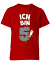 ich-bin-5-weltraum-rakete-planet-geburtstag-kinder-shirt-rot