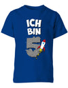 ich-bin-5-weltraum-rakete-planet-geburtstag-kinder-shirt-royalblau