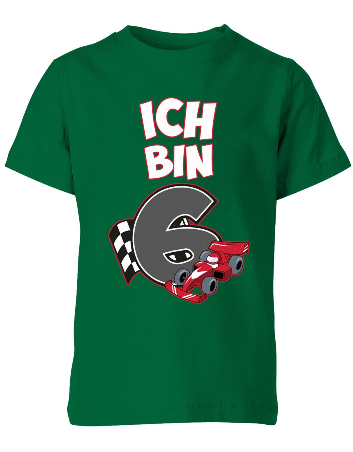 ich-bin-6-autorennen-rennwagen-geburtstag-rennfahrer-kinder-shirt-gruen