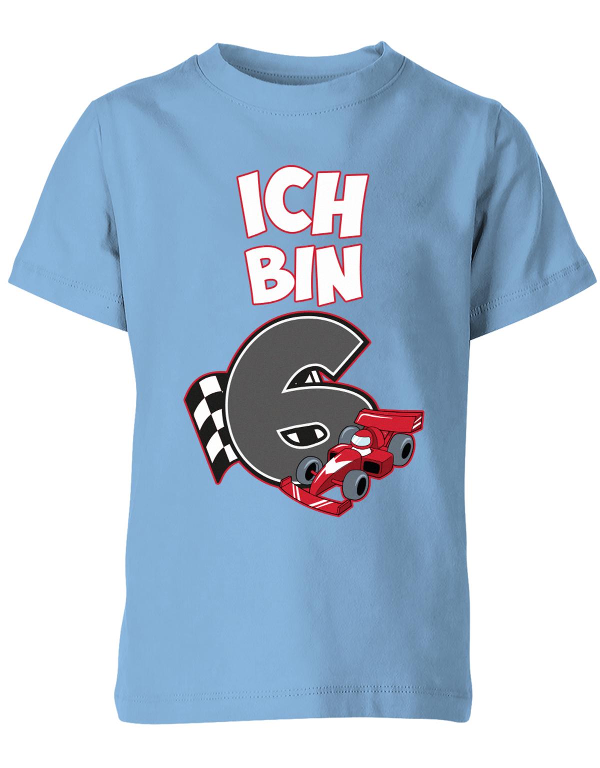 ich-bin-6-autorennen-rennwagen-geburtstag-rennfahrer-kinder-shirt-hellblau