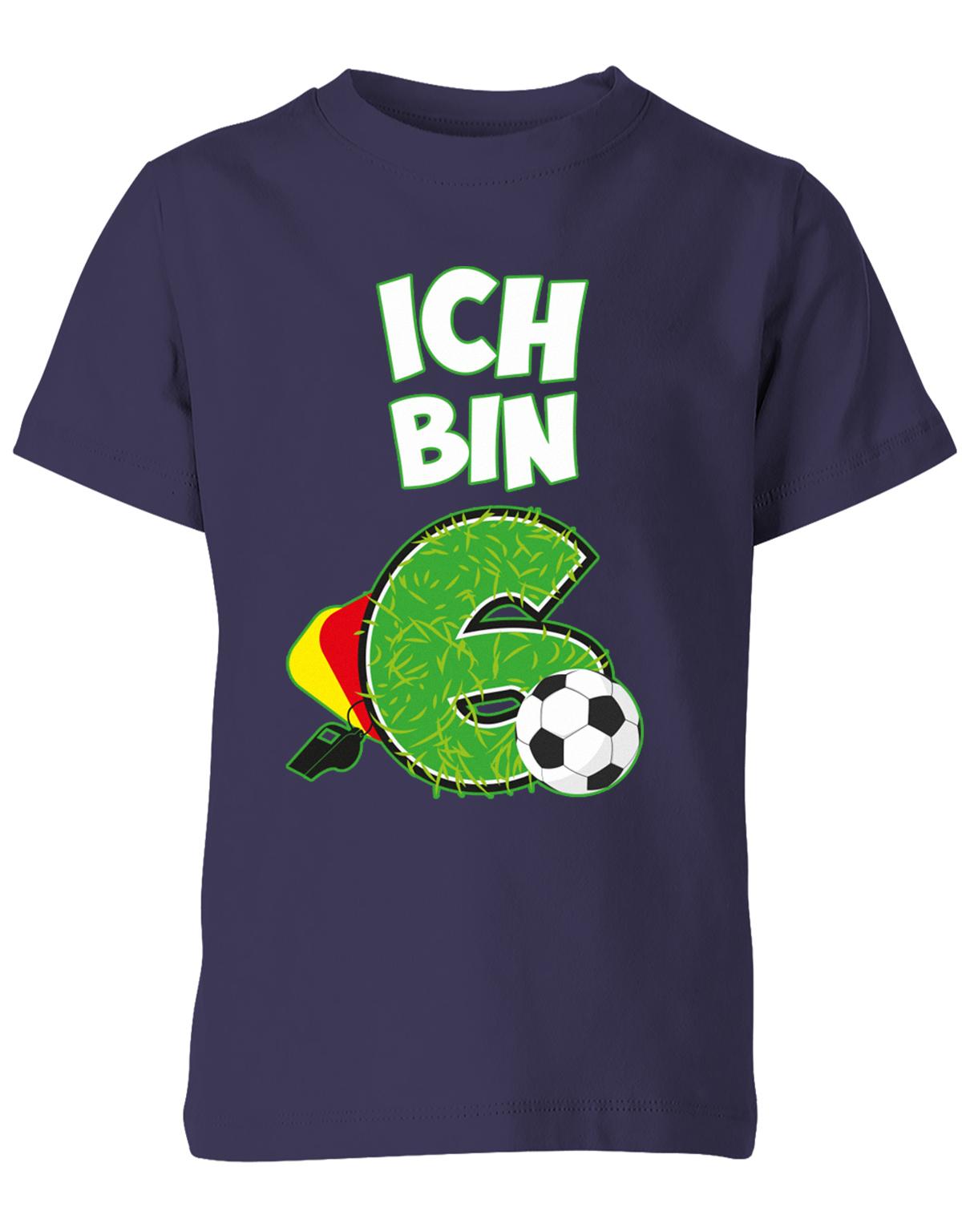 ich-bin-6-fussball-rote-gelbe-karte-geburtstag-fussballer-shirt-kinder-shirt-navy