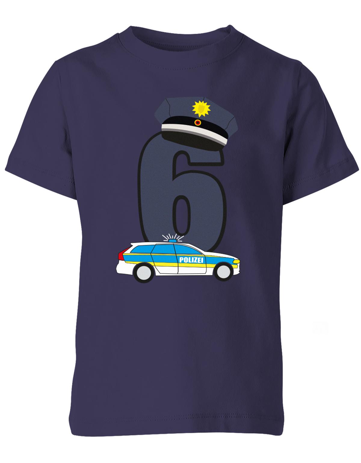 ich-bin-6-polizei-geburtstag-kinder-shirt-navy