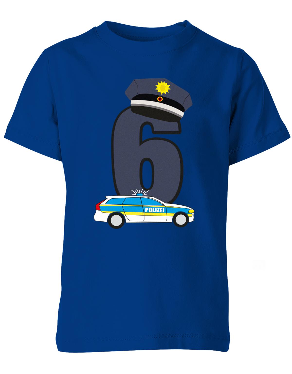 ich-bin-6-polizei-geburtstag-kinder-shirt-royalblau
