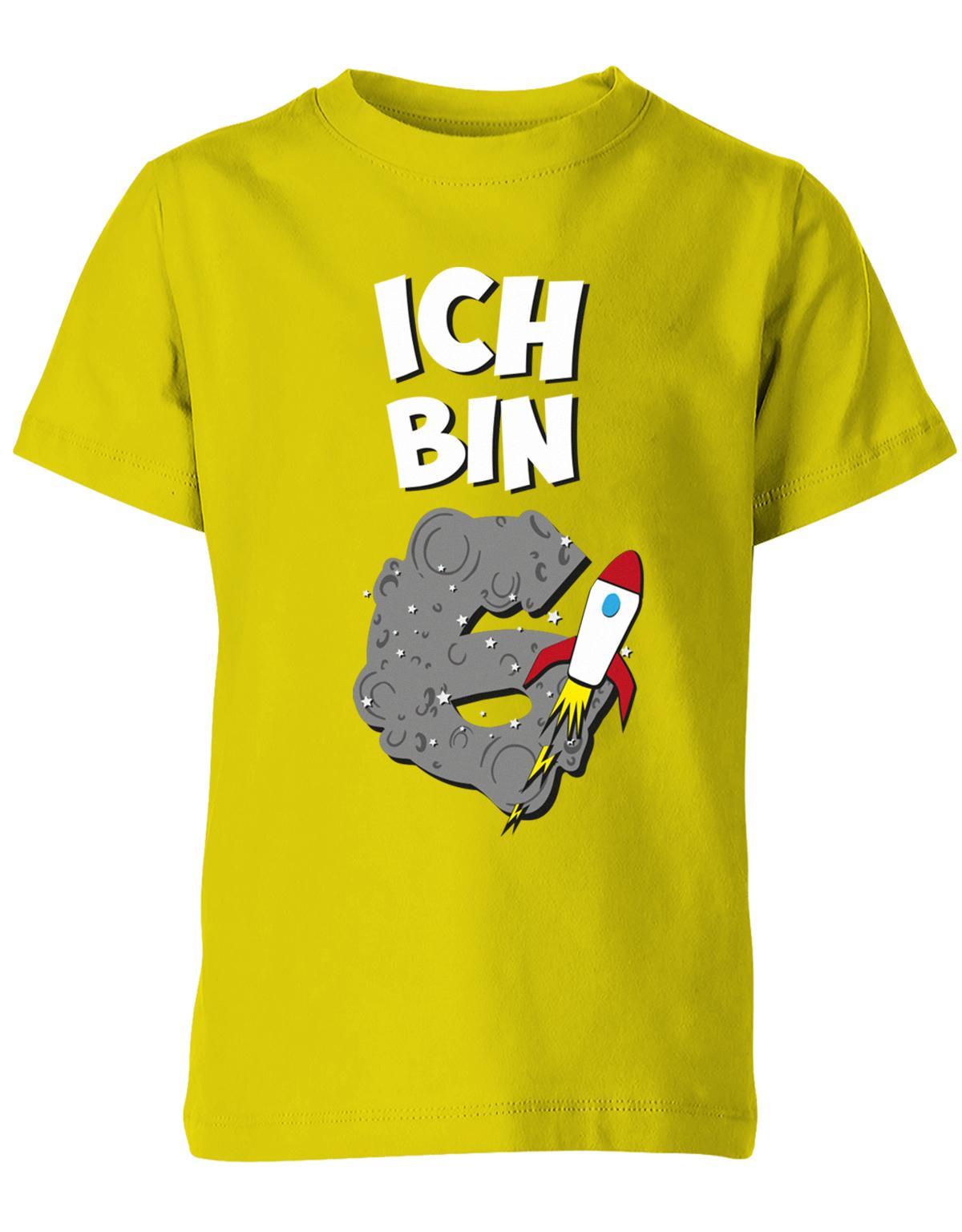 ich-bin-6-weltraum-rakete-planet-geburtstag-kinder-shirt-gelb