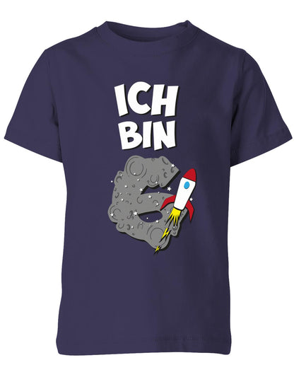 ich-bin-6-weltraum-rakete-planet-geburtstag-kinder-shirt-navy