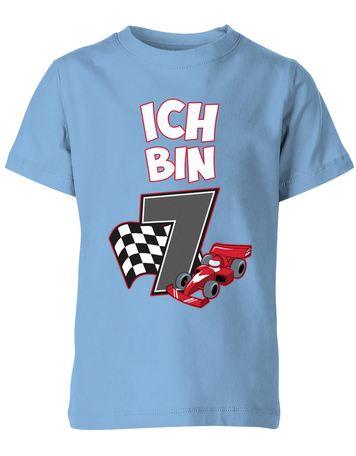 ich-bin-7-autorennen-rennwagen-geburtstag-rennfahrer-kinder-shirt-hellblau