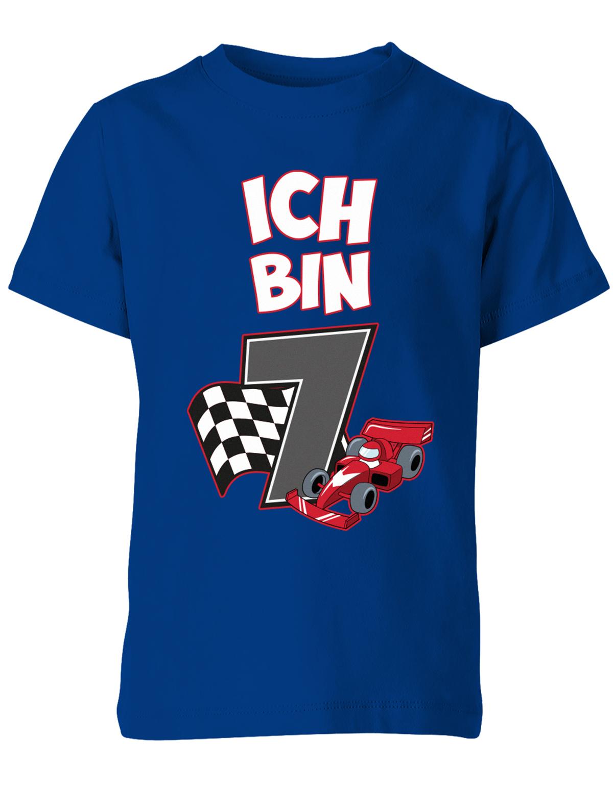 ich-bin-7-autorennen-rennwagen-geburtstag-rennfahrer-kinder-shirt-royalblau