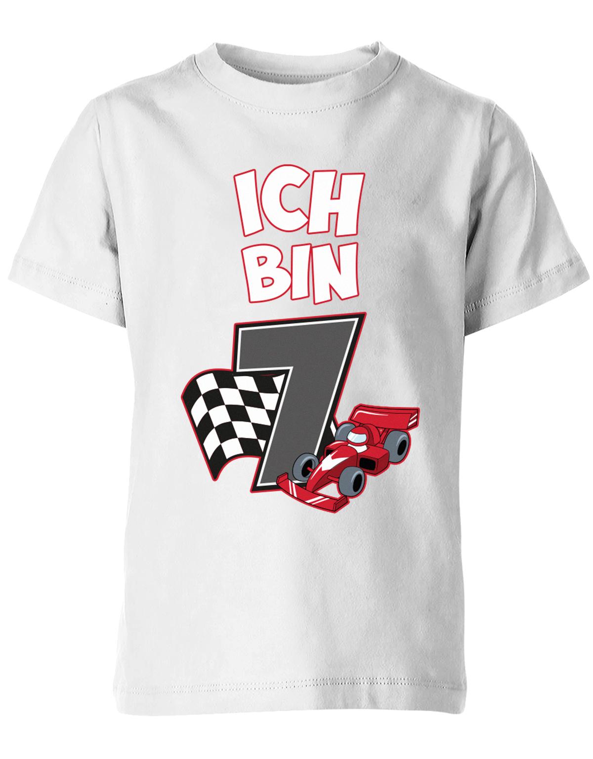 ich-bin-7-autorennen-rennwagen-geburtstag-rennfahrer-kinder-shirt-weiss