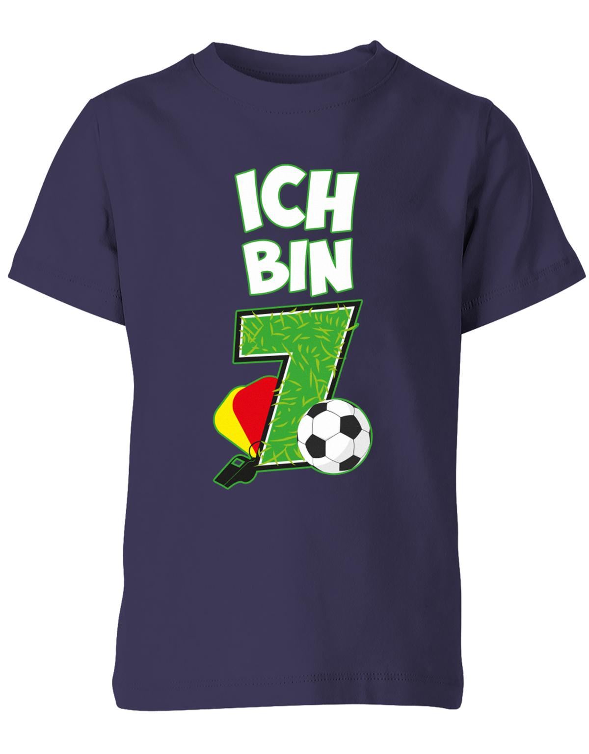 ich-bin-7-fussball-rote-gelbe-karte-geburtstag-fussballer-shirt-kinder-shirt-navy