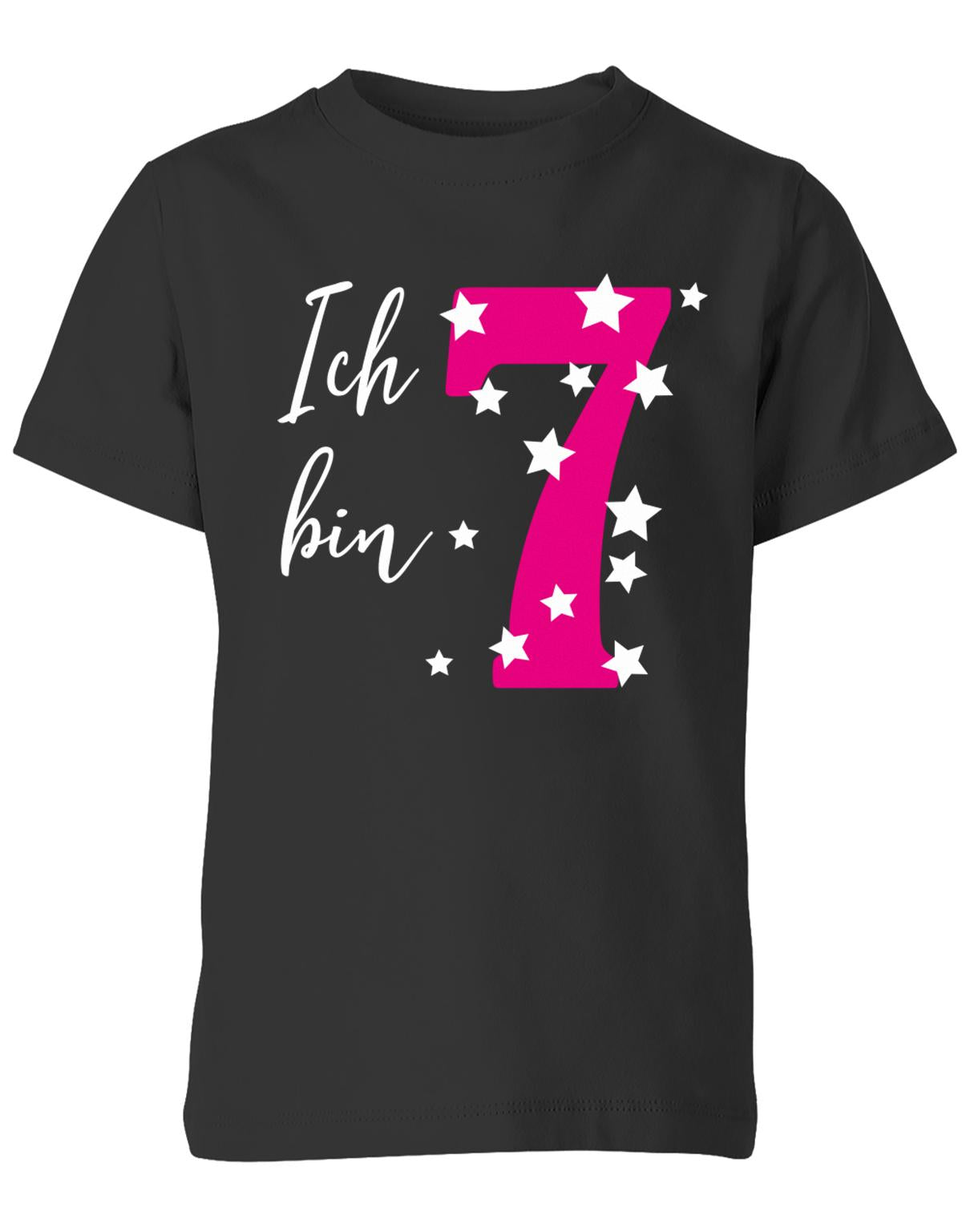 ich-bin-7-sterne-sternchen-geburtstag-kinder-shirt-schwarz