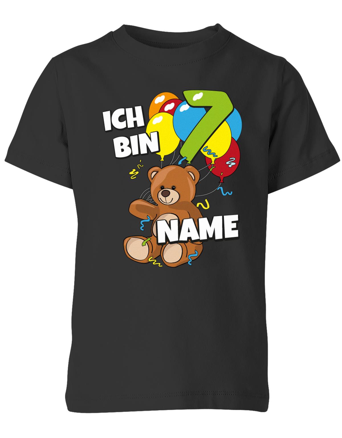 ich-bin-7-teddy-luftballons-kinder-shirt-schwarz