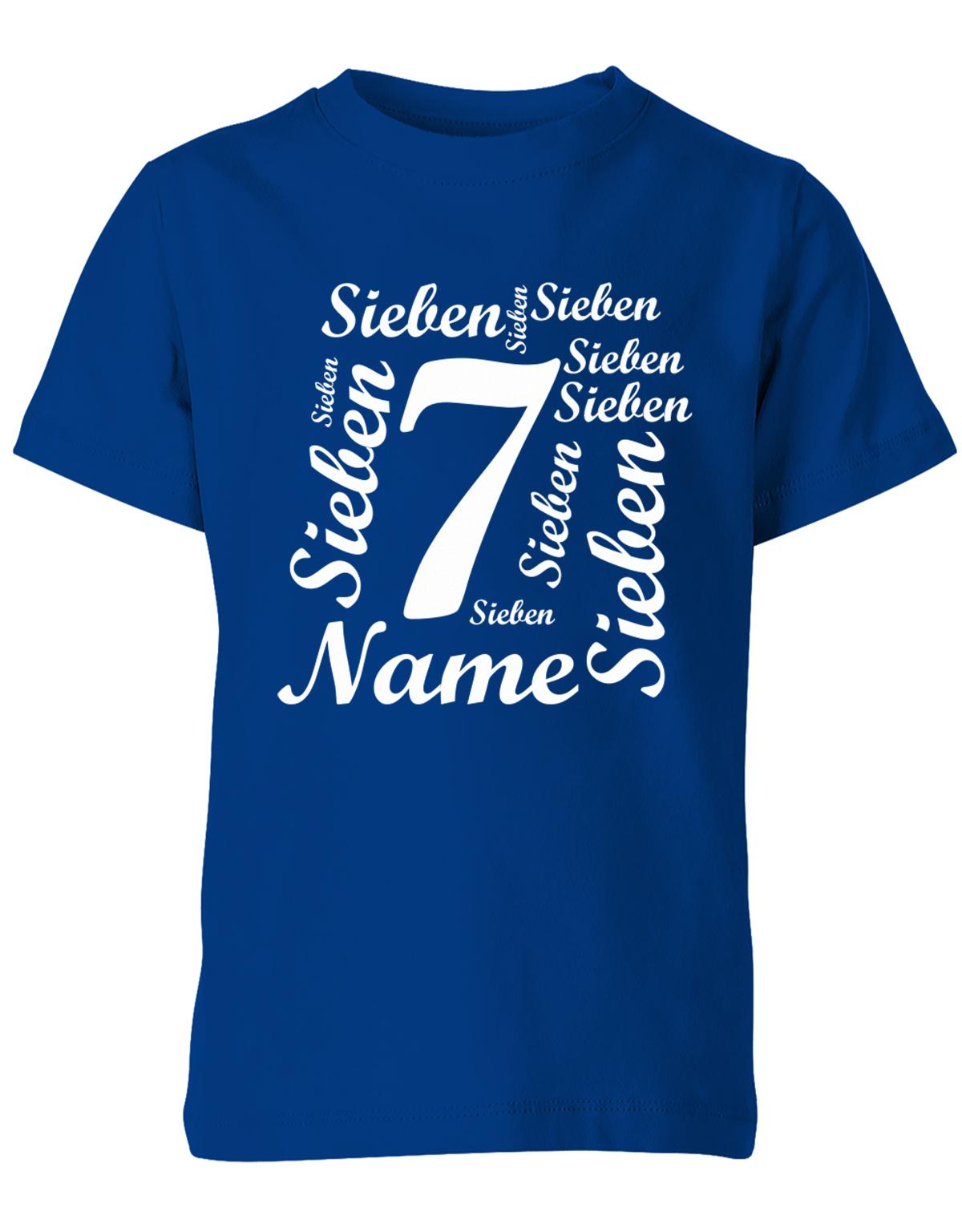ich-bin-7-viele-siebenen-mit-name-geburtstag-kinder-shirt-royalblau