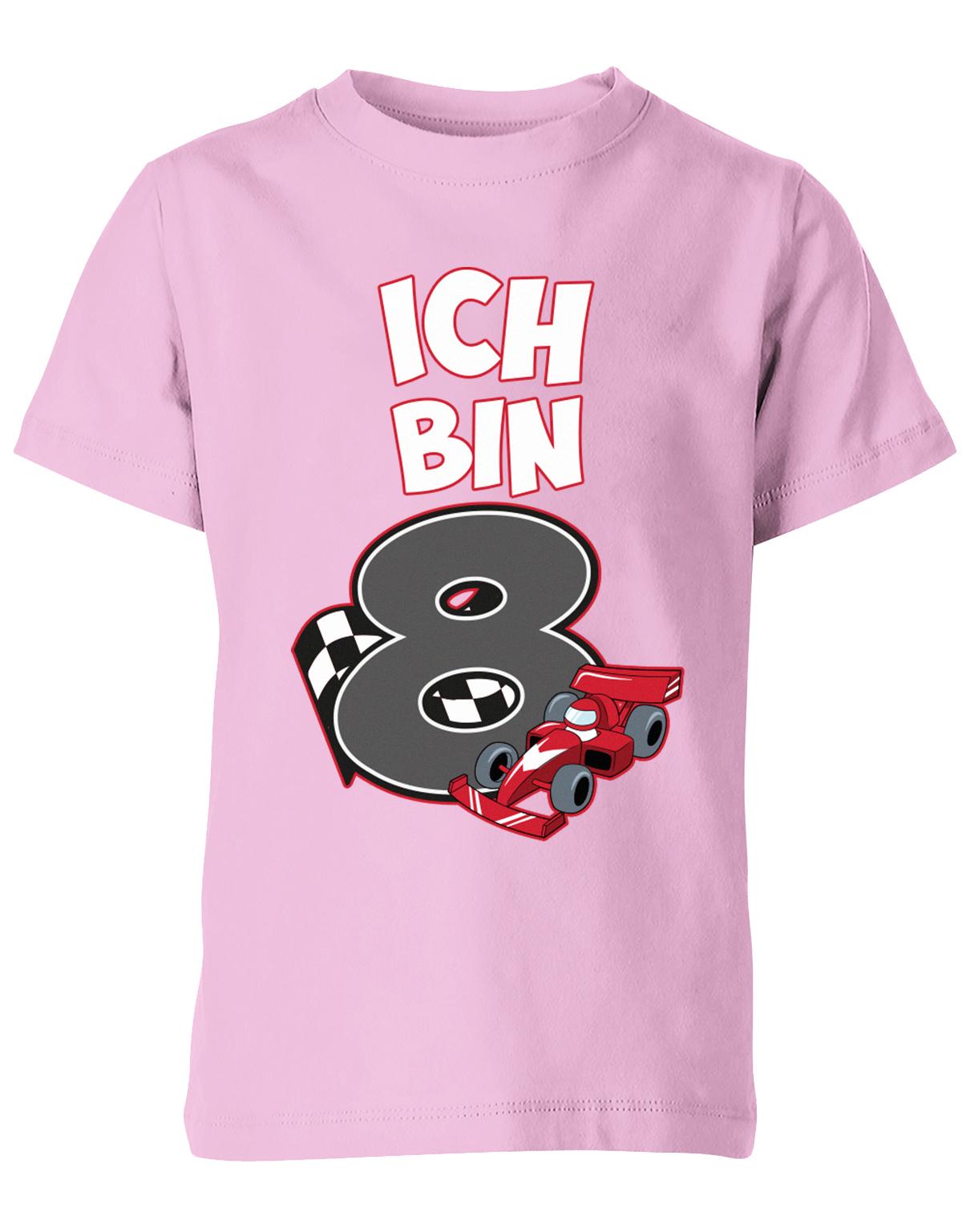 ich-bin-8-autorennen-rennwagen-geburtstag-rennfahrer-kinder-shirt-rosa