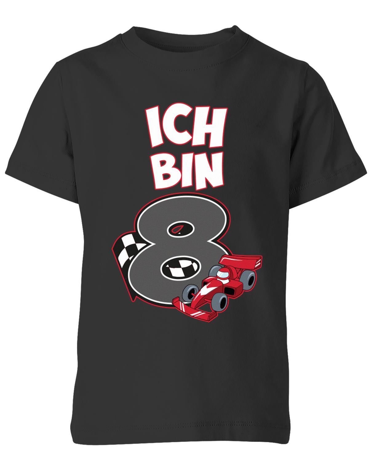 ich-bin-8-autorennen-rennwagen-geburtstag-rennfahrer-kinder-shirt-schwarz