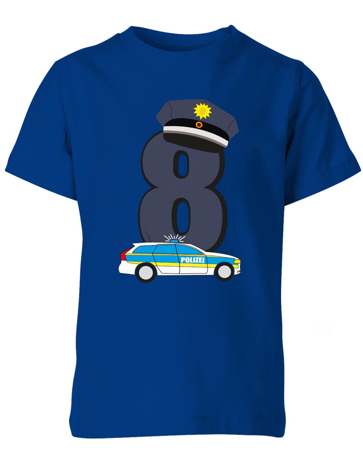ich-bin-8-polizei-geburtstag-kinder-shirt-royalblau