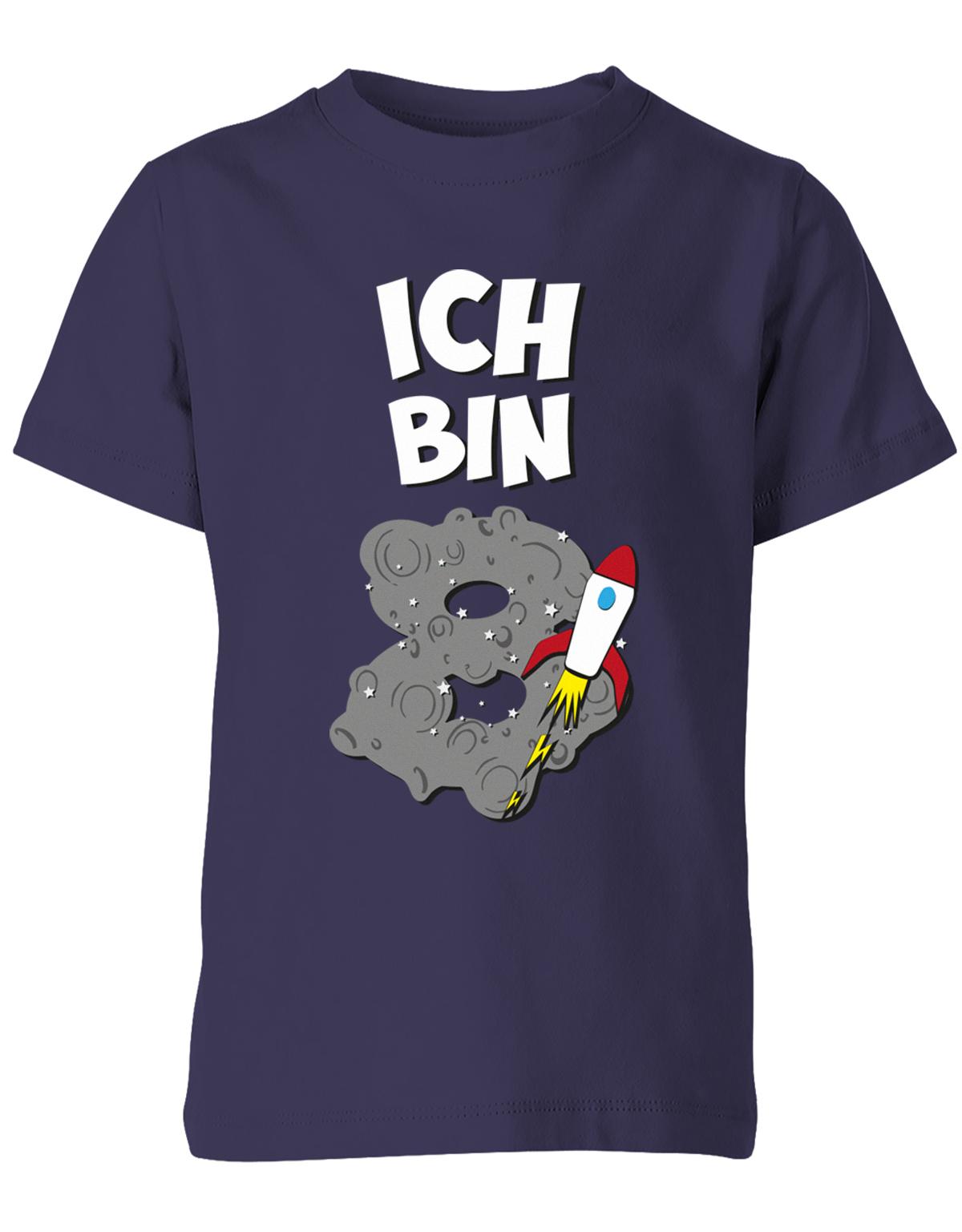 ich-bin-8-weltraum-rakete-planet-geburtstag-kinder-shirt-navy