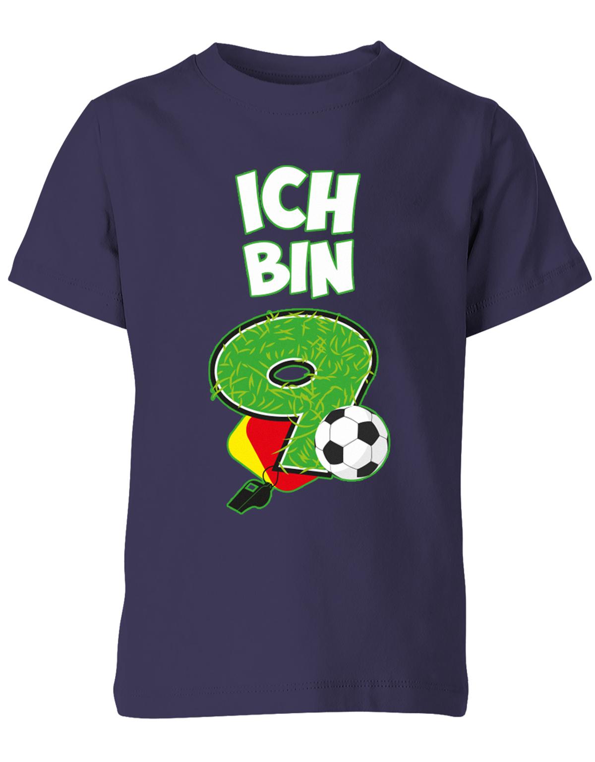 ich-bin-9-fussball-rote-gelbe-karte-geburtstag-fussballer-shirt-kinder-shirt-navy