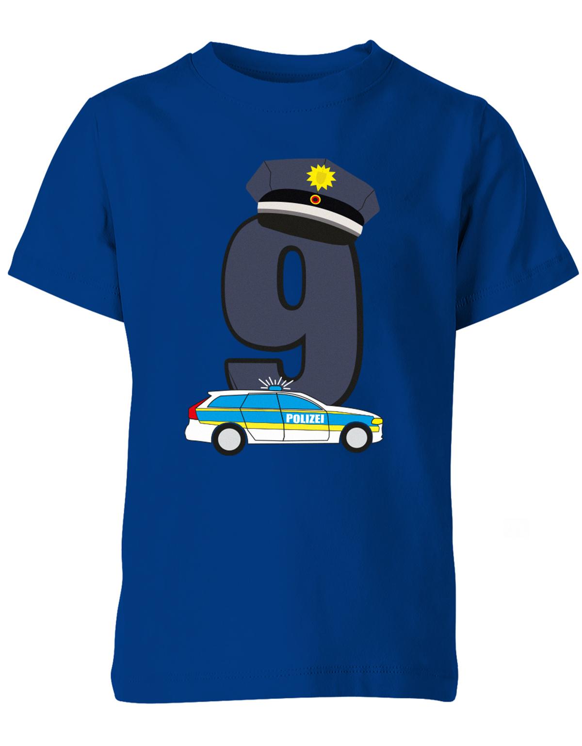 ich-bin-9-polizei-geburtstag-kinder-shirt-royalblau