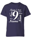 ich-bin-9-viele-neunen-mit-name-geburtstag-kinder-shirt-navy