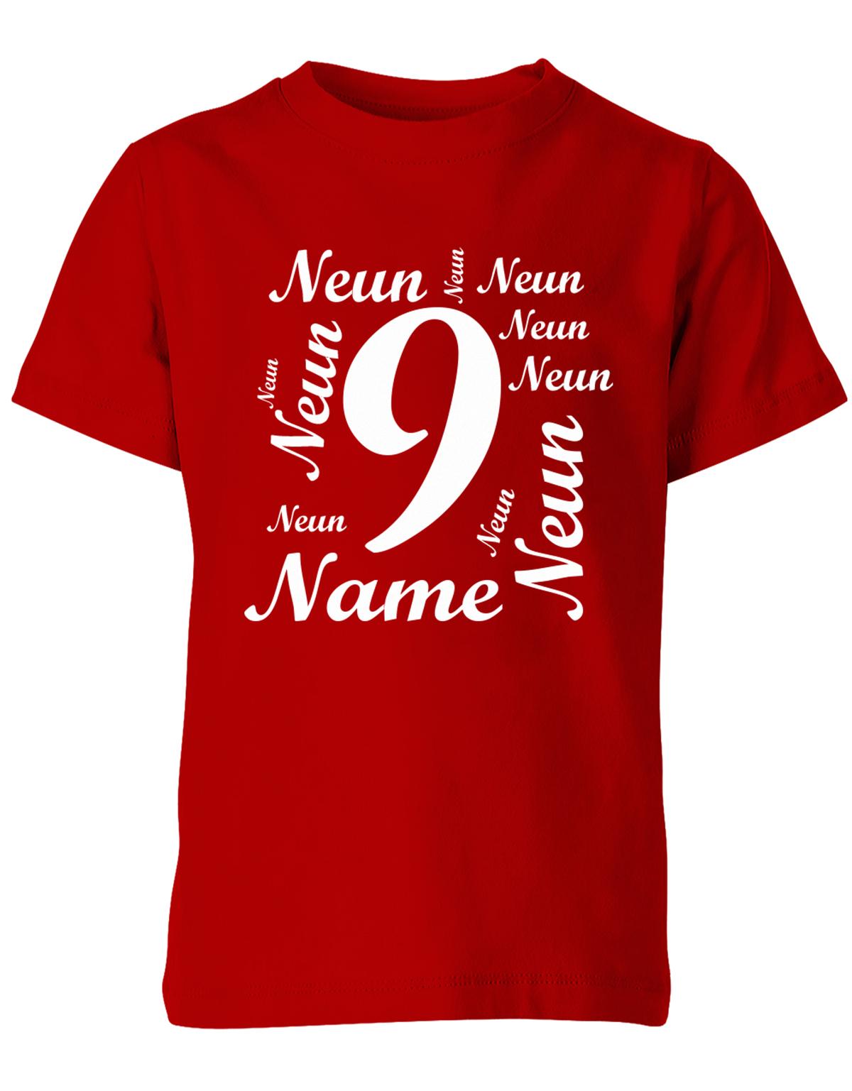 ich-bin-9-viele-neunen-mit-name-geburtstag-kinder-shirt-rot