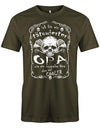 Opa T-Shirt – Ich bin ein tätowierter Opa wie ein normaler Opa, aber viel cooler mit Skelett Kopf Flügel. Army