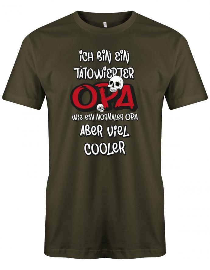 Opa T-Shirt – Ich bin ein tätowierter Opa wie ein normaler Opa, aber viel coole mit 2 Skelett Schädel. ArmyV