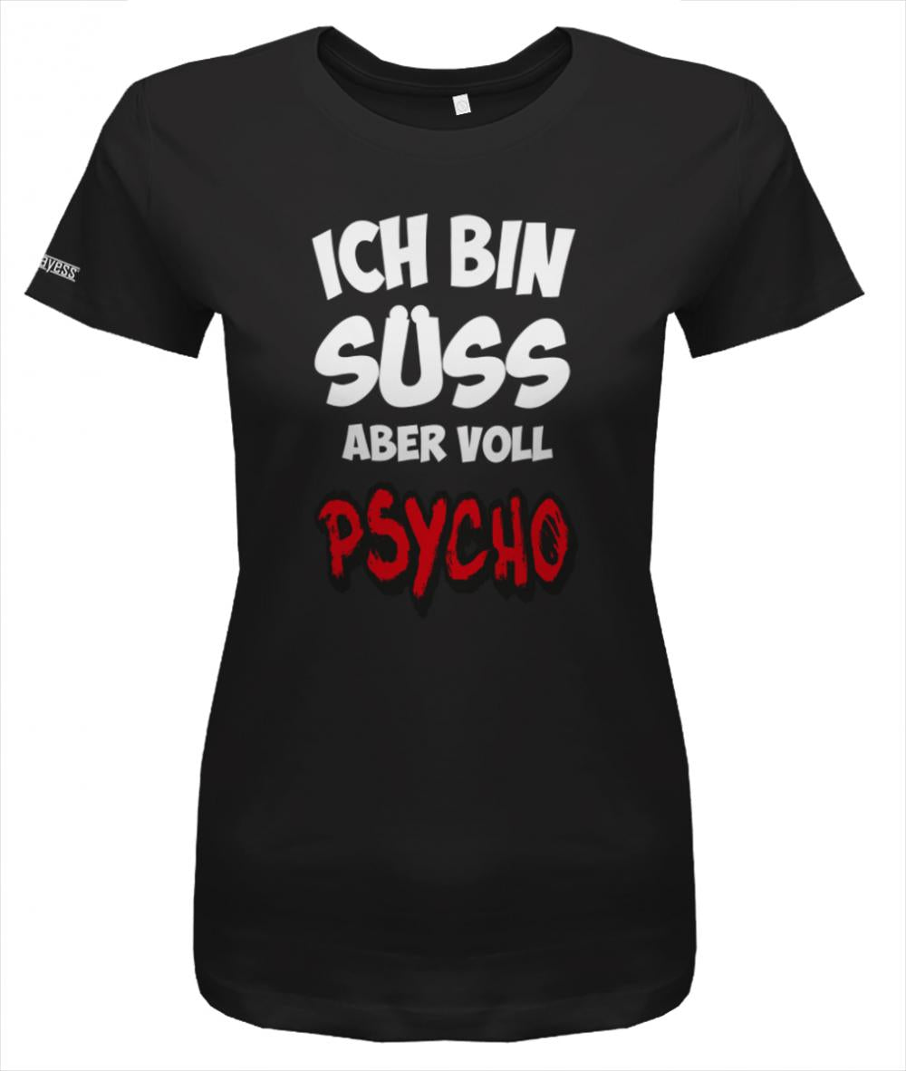 ich-bin-suess-aber-voll-psycho-damen-shirt-schwarz