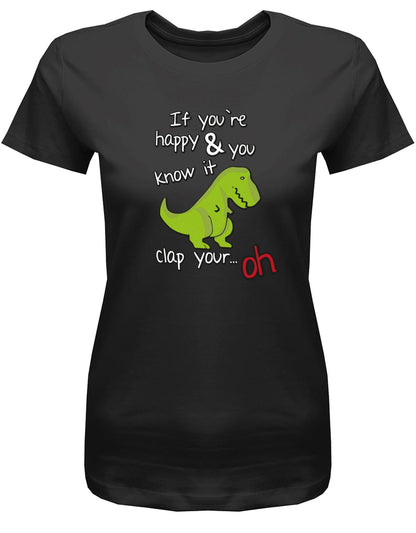 if-youre-happy-and-you-know-it-clap-your-hands-damen-Shirt-Schwarz